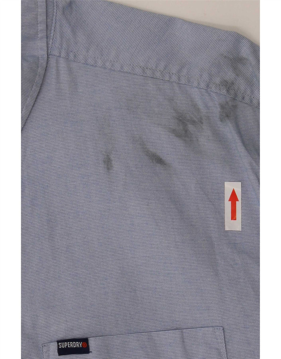 Superdry Herren-Hemd in normaler Passform, große blaue Nadelstreifen-Baumwolle