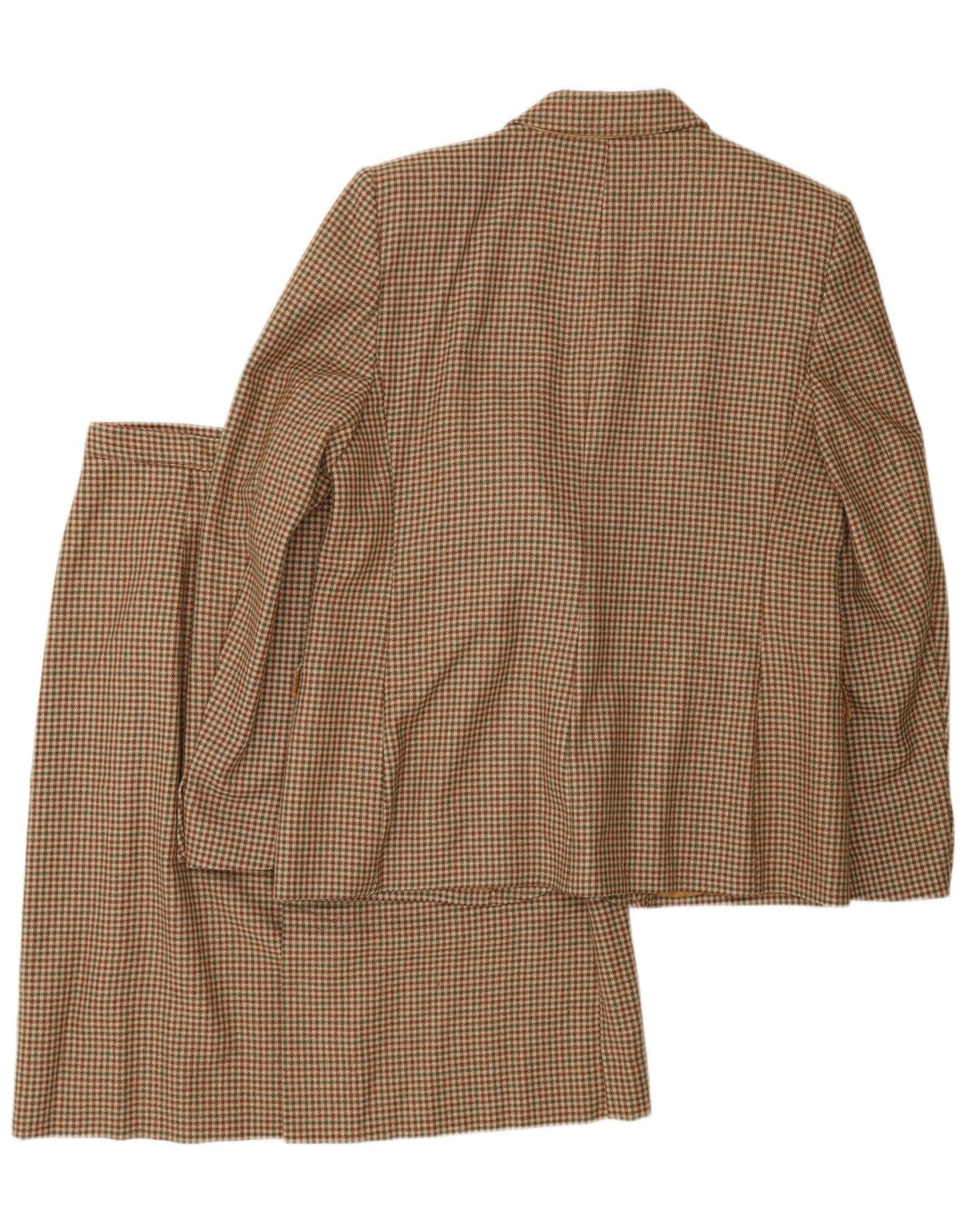 Vintage Damen 2-Knopf-Rock-Set IT 48 XL Brauner Hahnentritt