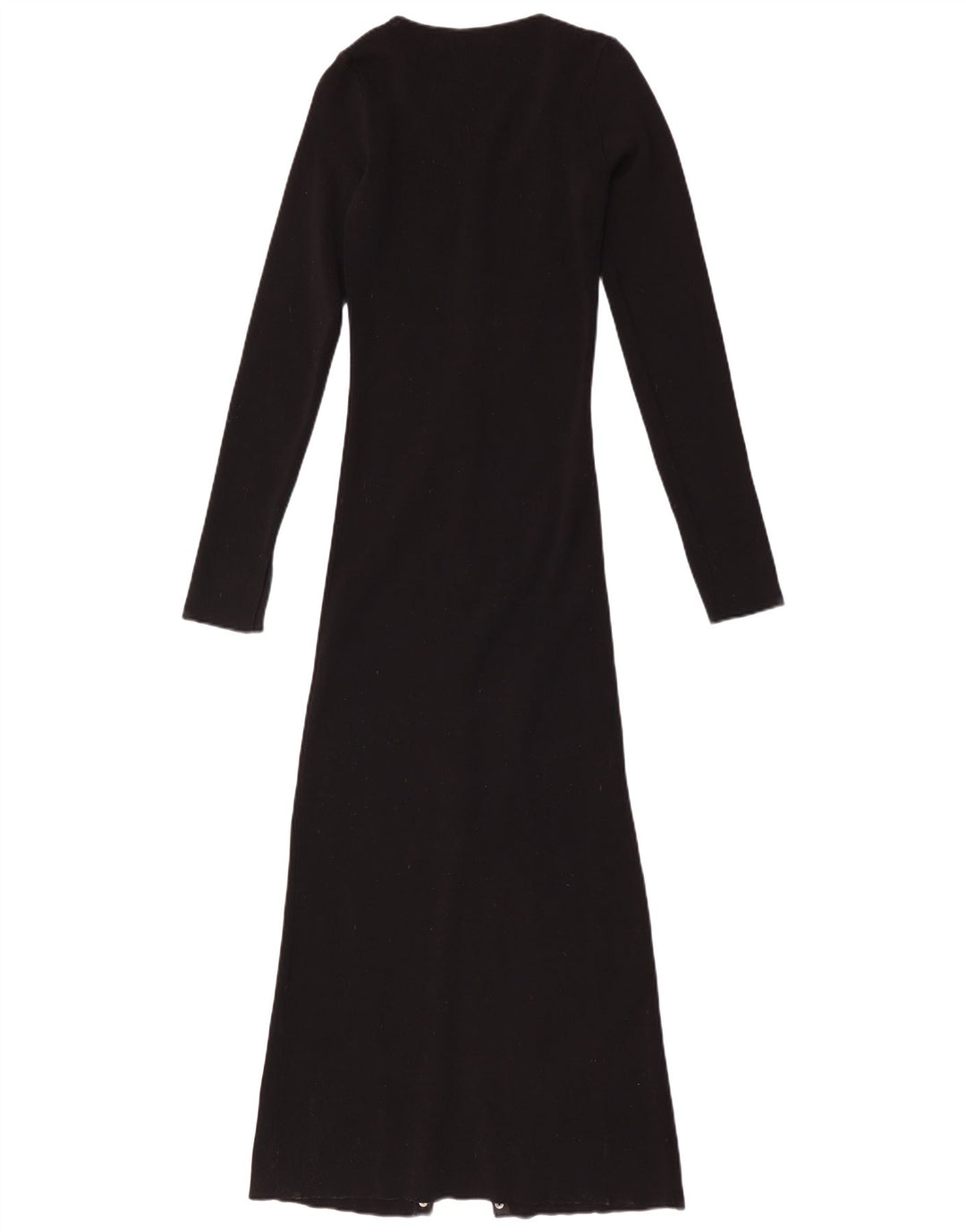 Zara Damen Langarm-Maxikleid UK 12 Medium Schwarz