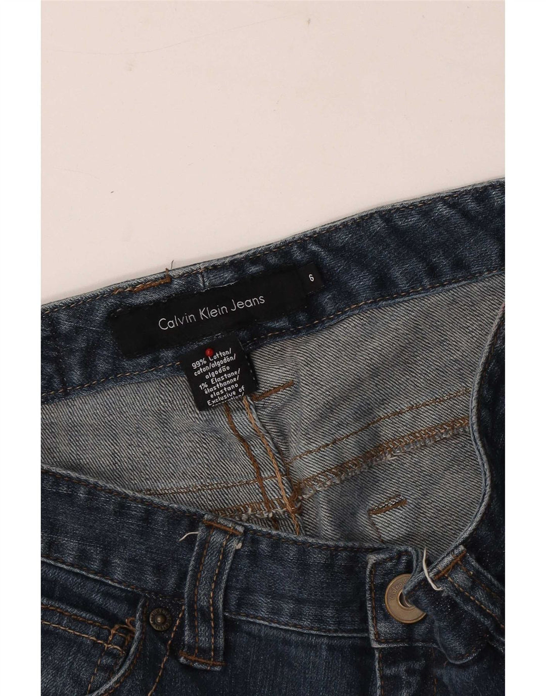 Calvin Klein Damen Bootcut Jeans US 6 Medium W30 L31 Blaue Baumwolle