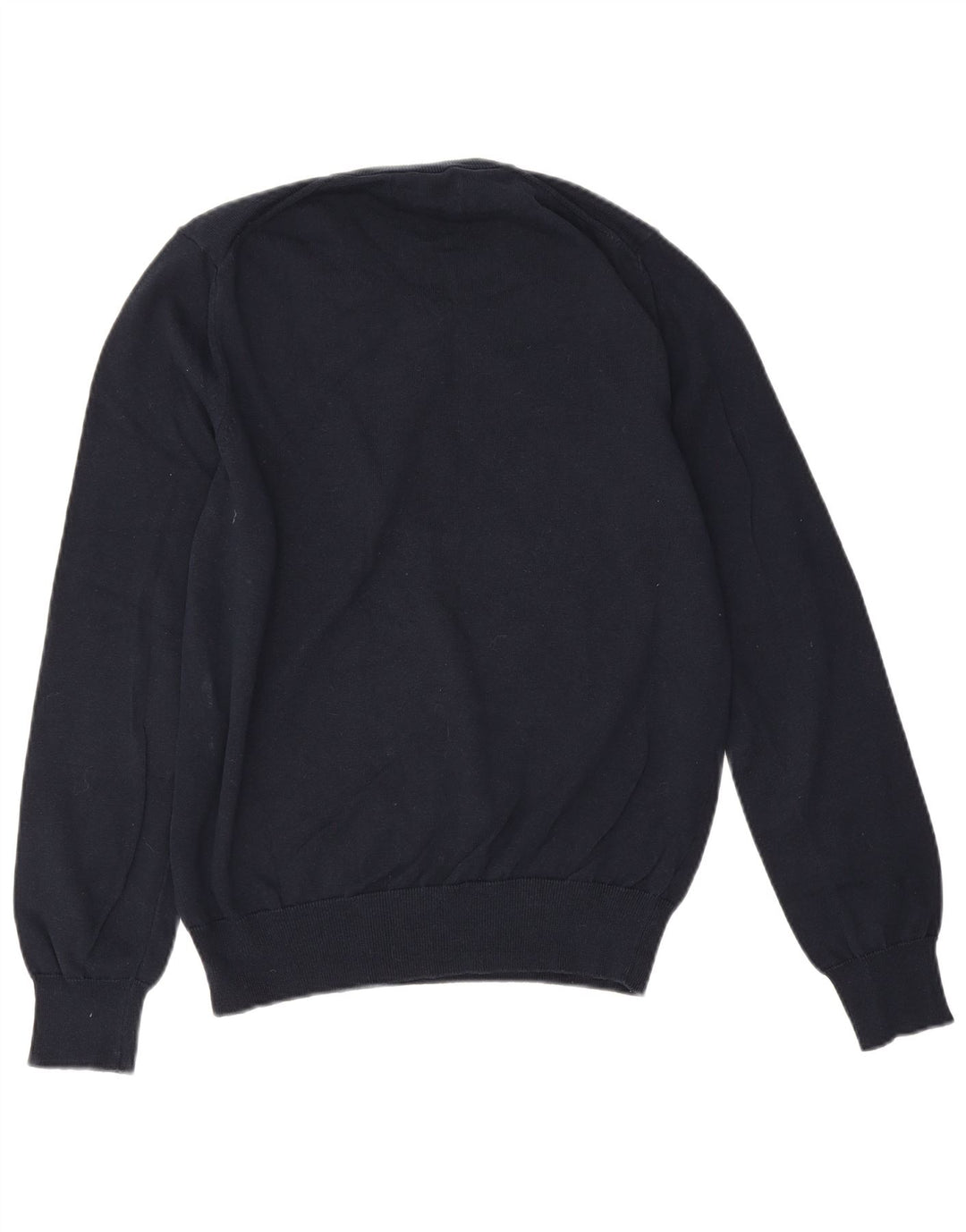 Marks & Spencer Herren-Pullover mit V-Ausschnitt aus mittelblauer Baumwolle