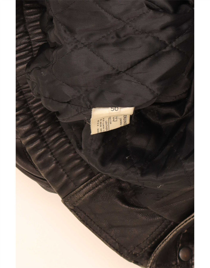 Vintage Herren Lederjacke IT 50 Large Schwarz