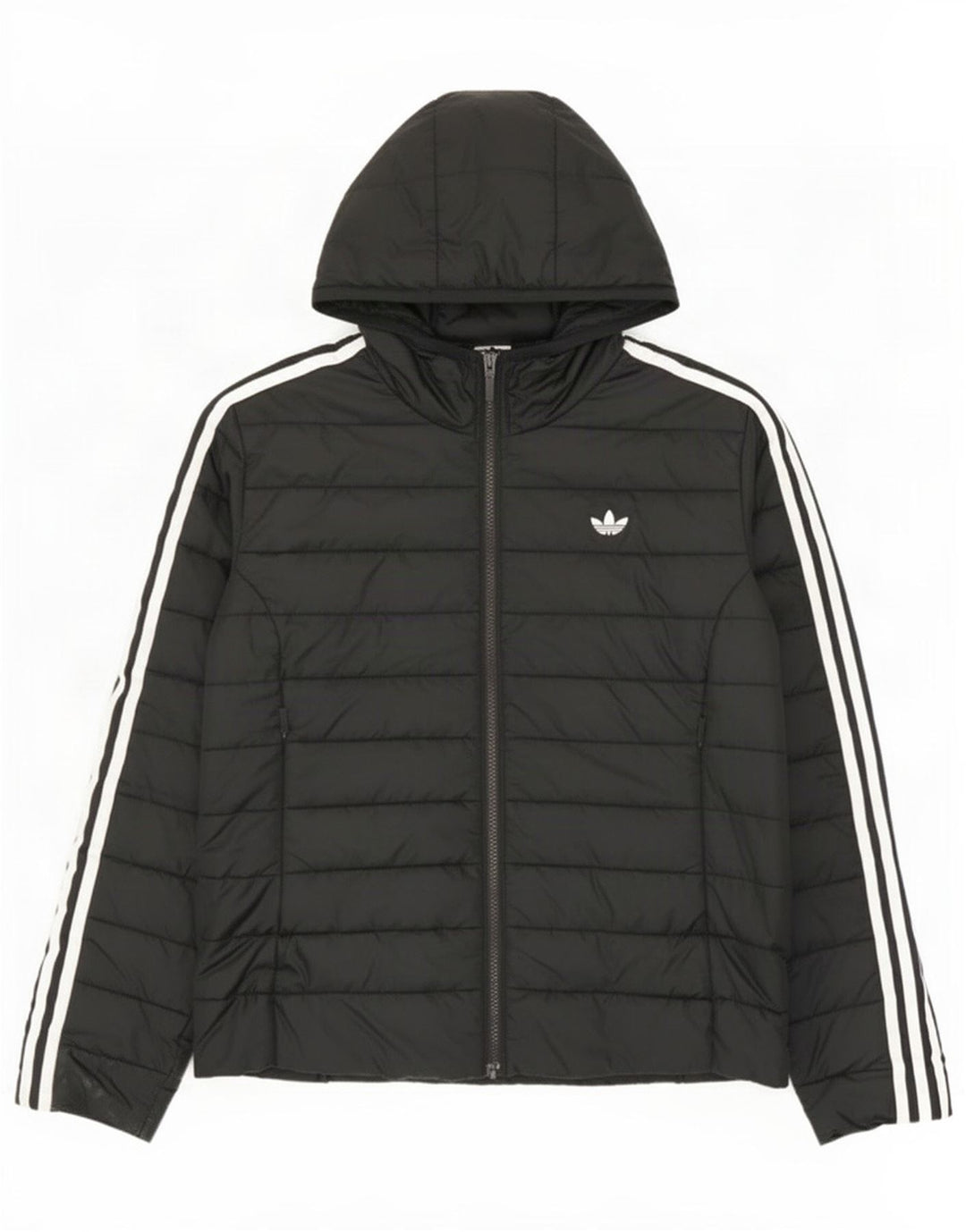 Adidas Damen Kapuzenjacke, gepolstert, UK 14, mittelschwarz, Polyester