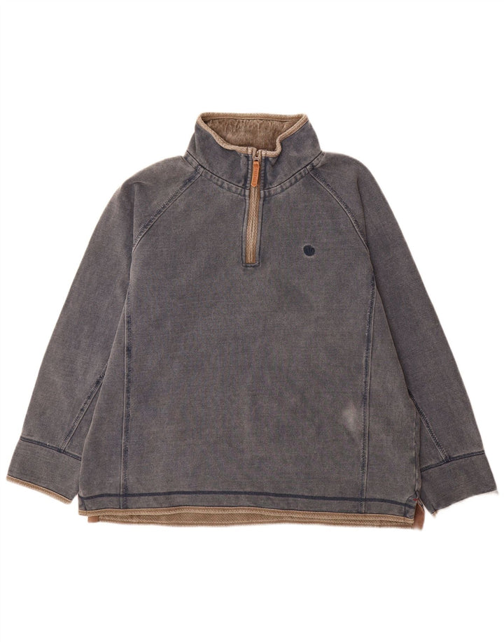 Fat Face Herren-Sweatshirt mit Reißverschluss, XL, graue Baumwolle