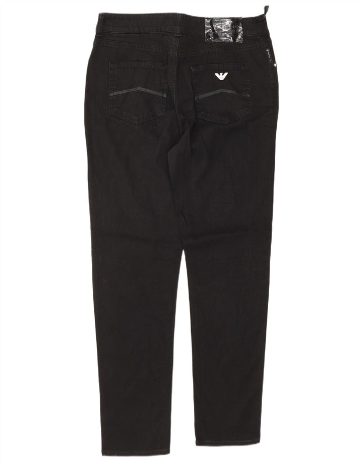 ARMANI Womens Slim Jeans W29 L30 Black Cotton