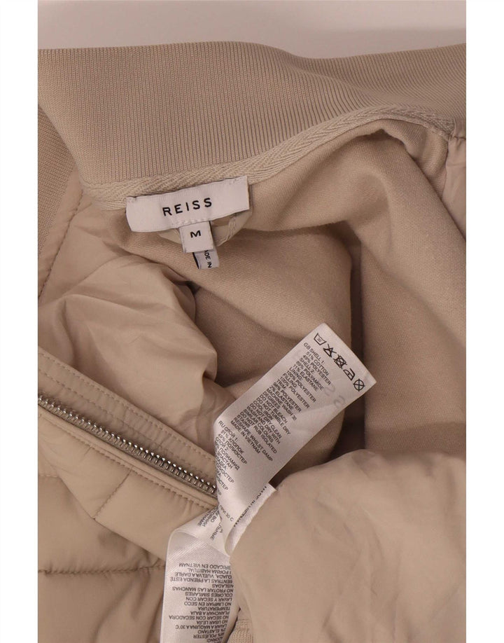 Reiss gepolsterte Herren-Trainingsanzugoberjacke aus Baumwolle in Mittelbeige