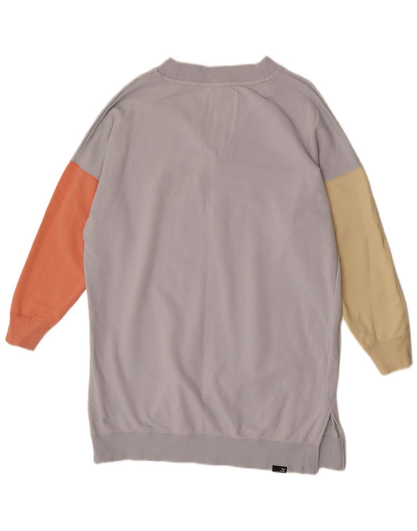 Puma Damen-Oversize-Sweatshirt-Pulloverkleid, Größe 44, groß, blau, Farbblock