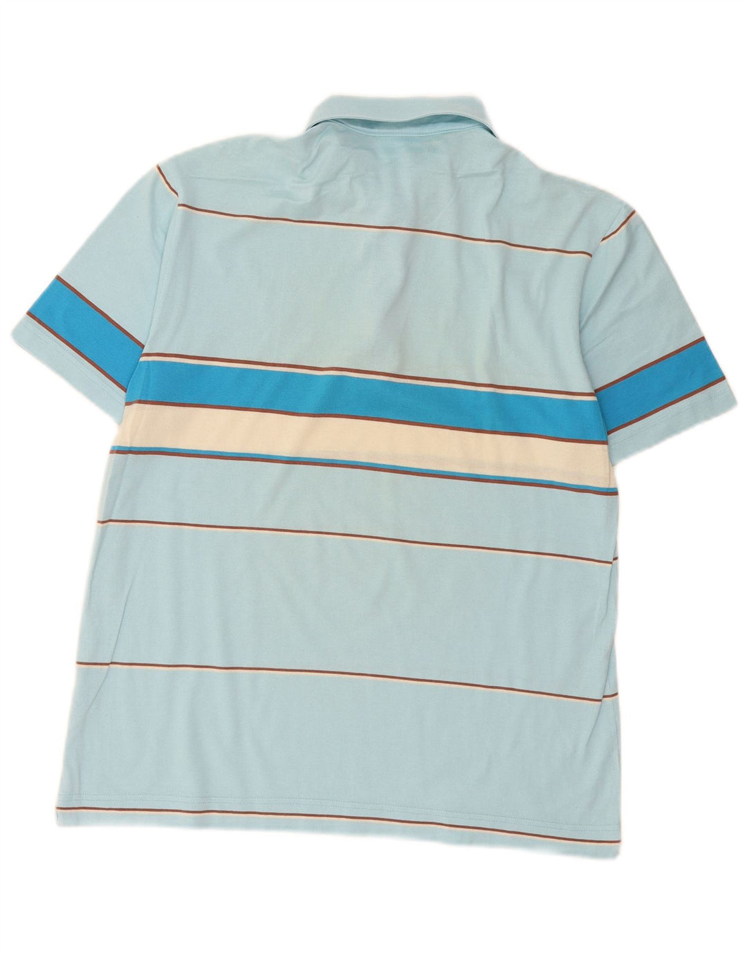 Lacoste Herren-Poloshirt, Größe 4, mittelblau, gestreift, Baumwolle