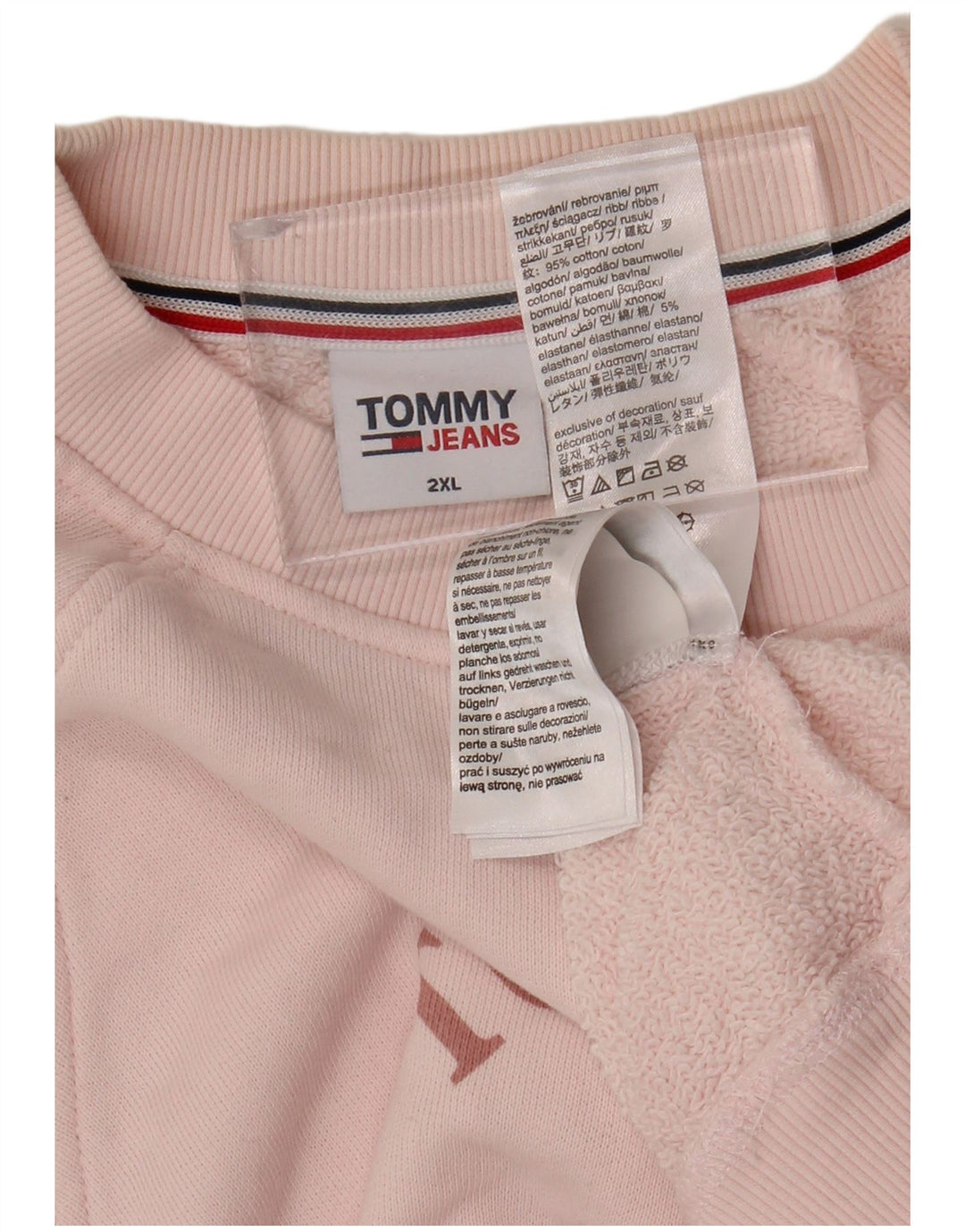 TOMMY HILFIGER Damen Übergroßer Grafik-Sweatshirt-Pullover UK 20 2XL Rosa