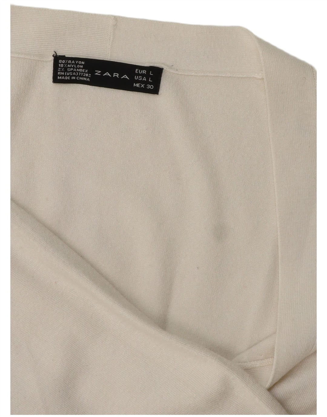 Zara Damen-Cardigan-Pullover UK 16 Large Weiß Rayon