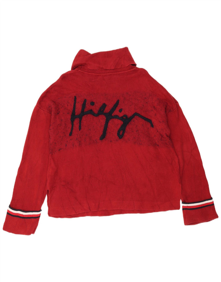 Tommy Hilfiger Damen Rollkragenpullover mit Grafik, Gr. 10, Rot