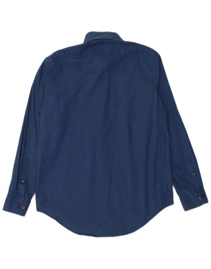 CALVIN KLEIN JEANS Herrenhemd Größe 33/32 15 1/2 Mittelblau gefleckt