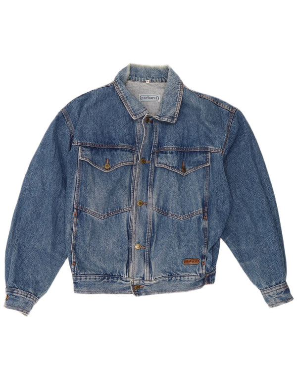 Cacharel Herren Jeansjacke UK 36 Small Blaue Baumwolle