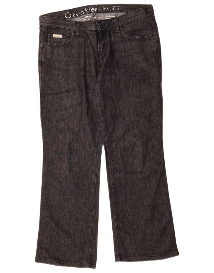 Calvin Klein Damen Straight Jeans W30 L28 Schwarze Baumwolle