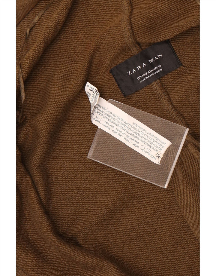 Zara Herren-Strickjacke mit Kapuze, mittelbraune Baumwolle