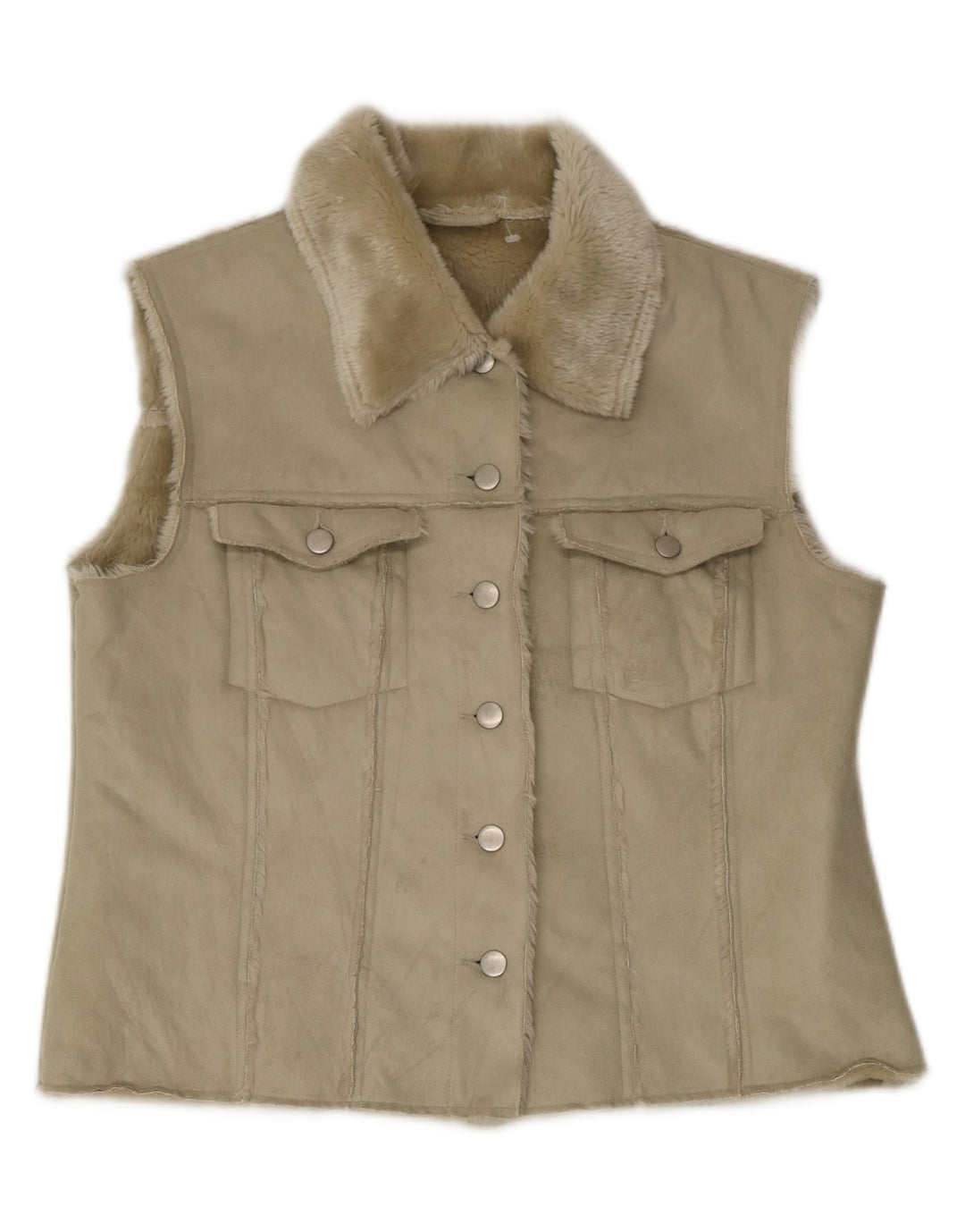 SASHA Womens Sherpa Gilet UK 16 Large Grey Polyester Vintage Sasha and Second-Hand Sasha from Messina Hembry 