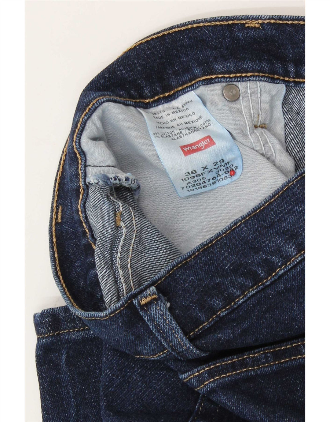 Wrangler Herren Straight Jeans W38 L29 Marineblaue Baumwolle