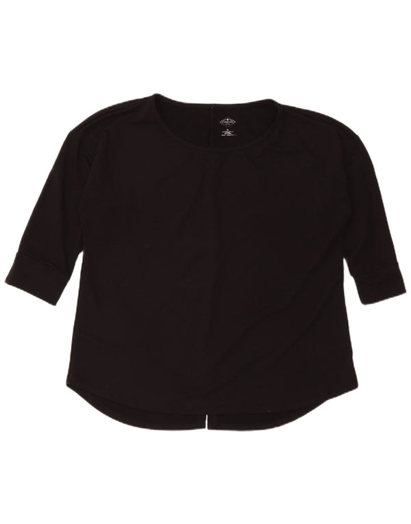 St. John's Bay Damen-Top, 3/4-Ärmel, UK 18, XL, Schwarz, Polyester