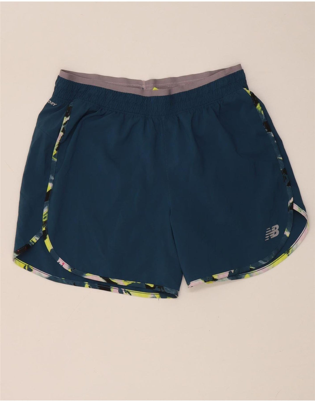 New Balance Damen Graphic Sport Shorts UK 14 Mittelblaues Polyester