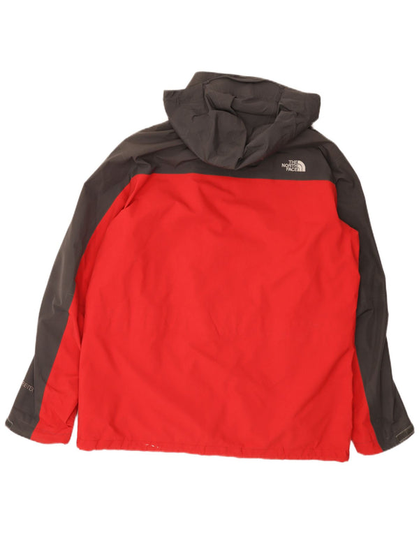 The North Face Herren-Regenjacke mit Kapuze, UK 42, XL, rotes Colourblock-Nylon