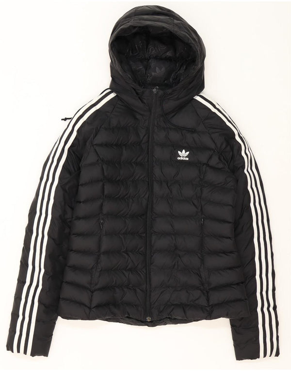 Adidas Damen Kapuzenjacke, gepolstert, UK 14, mittelschwarz, Polyester