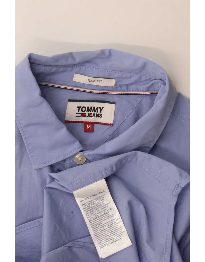 Tommy Hilfiger Herren-Slim-Fit-Hemd aus mittelblauer Baumwolle