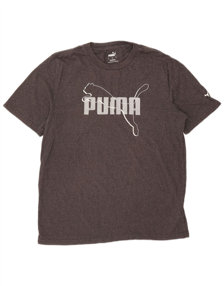 Puma Herren-T-Shirt mit Grafik, groß, aus grauer Baumwolle