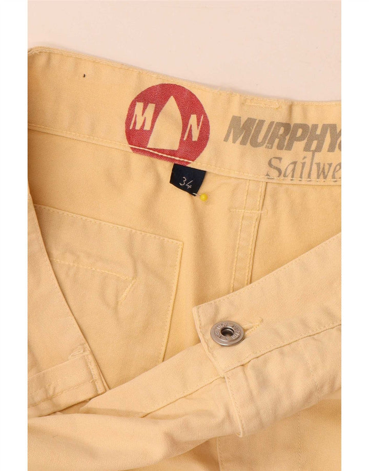 Murphy & Nye Herren Chino-Shorts W34 Large Beige Baumwolle
