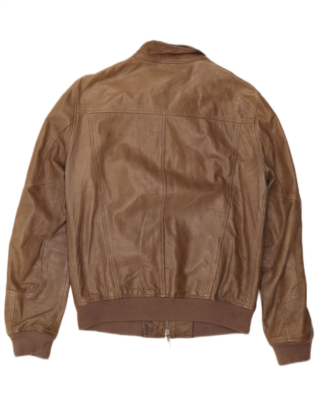 Jeckerson Herren Bomber-Lederjacke UK 36 Kleines braunes Leder