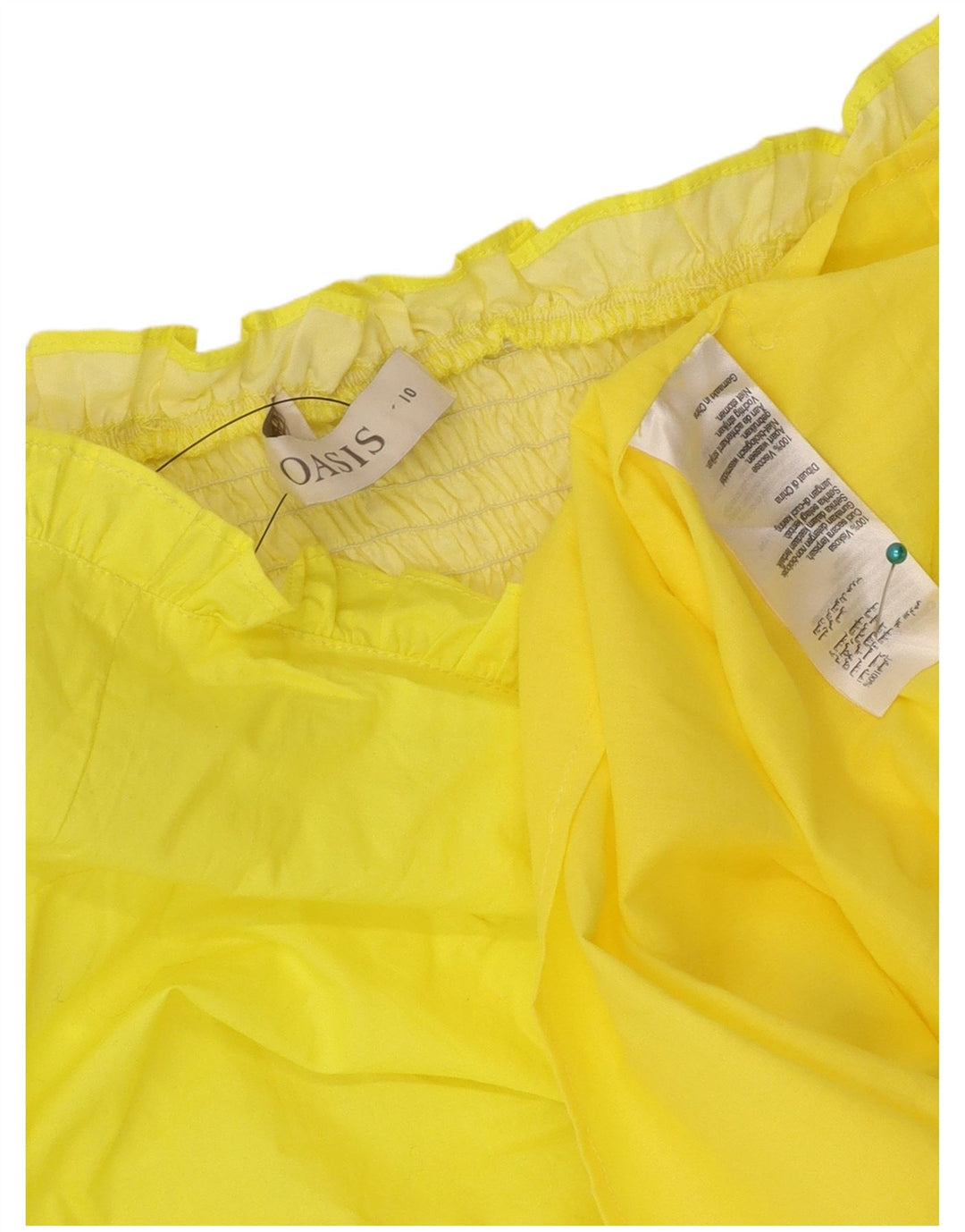 Oasis Damen Trägerloses Kleid UK 10 Small Gelbe Viskose