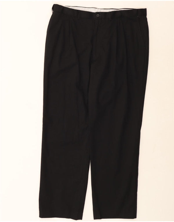 Marks & Spencer Herren-Chinohose mit Pegged, W38, L31, schwarze Baumwolle