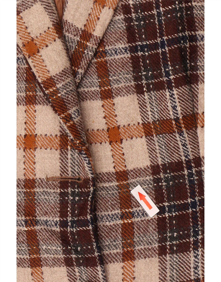 J.C.Twidd Damen 2-Knopf-Blazerjacke IT 46 Large Brown Plaid Classic