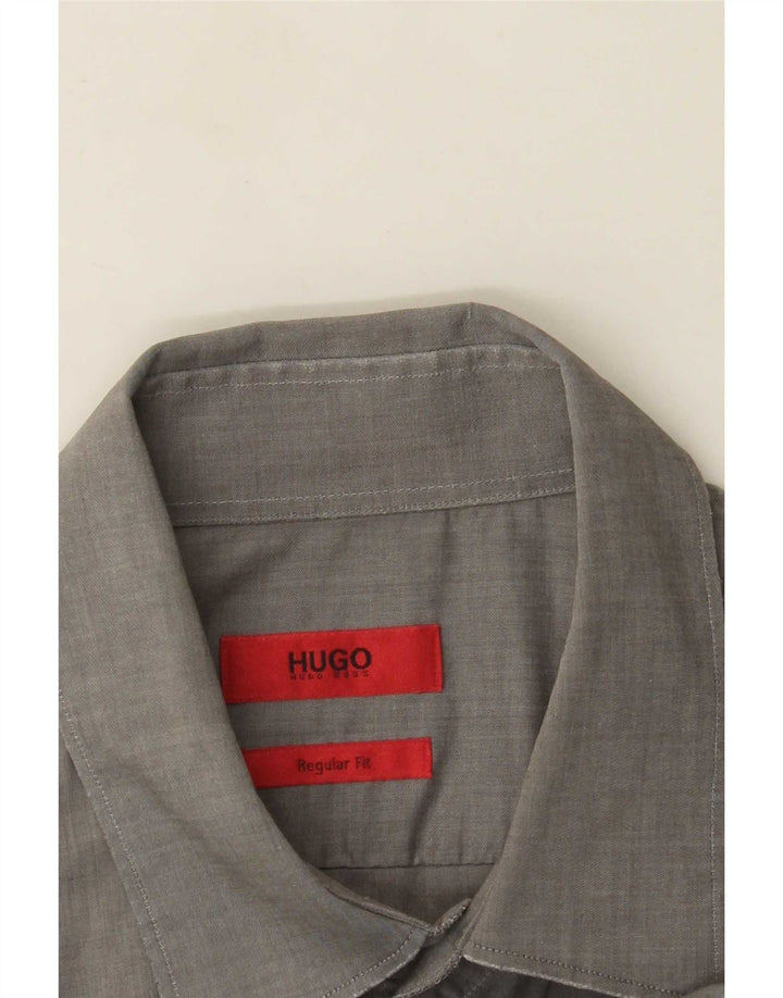 Hugo Boss Herren-Hemd in normaler Passform, Größe L, Grau
