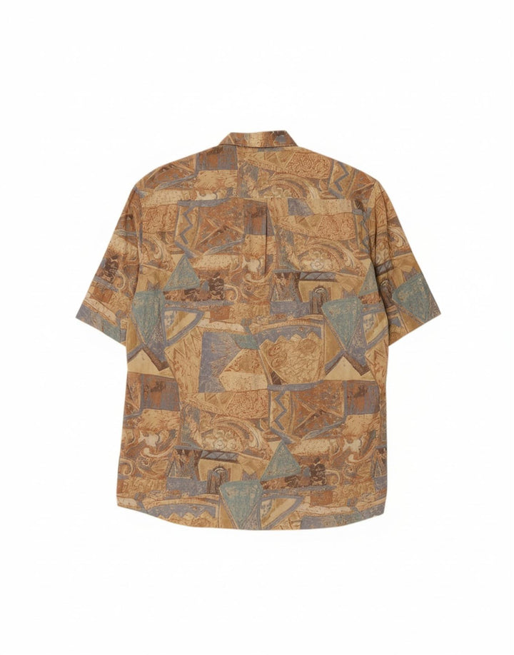 SEIDENSTICKER Mens Short Sleeve Shirt Size 39 Medium Beige Floral