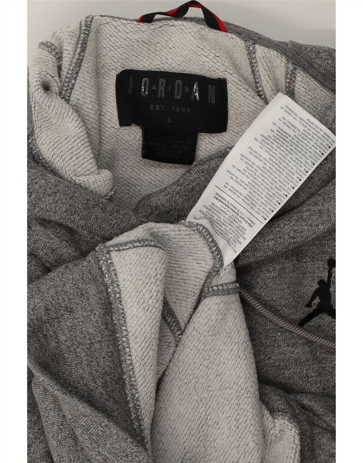 Jordan Herren-Kapuzenpullover, groß, grau gefleckte Baumwolle