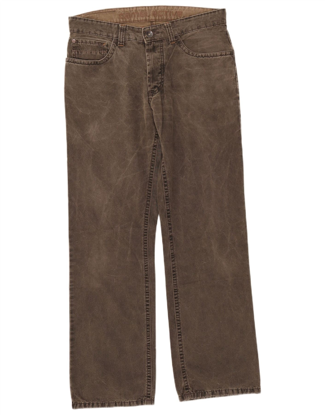 Camel Active Herren Straight Jeans W33 L32 Khaki Baumwolle