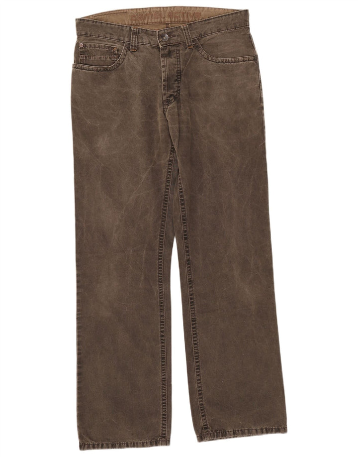 Camel Active Herren Straight Jeans W33 L32 Khaki Baumwolle