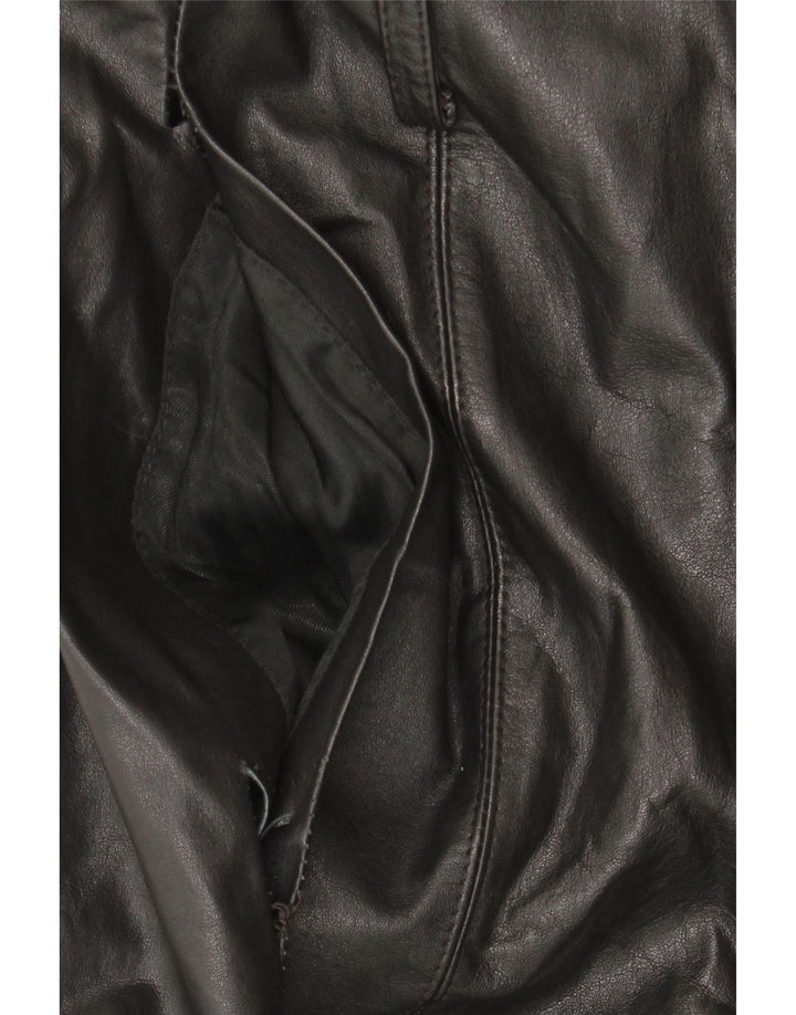 Klima Damen Ledermantel UK 10 Small Schwarz