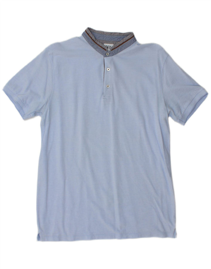 Zara Herren Poloshirt Mittelblau