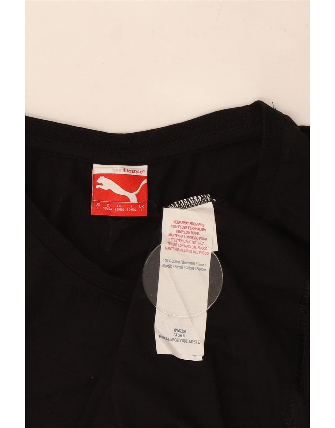 Puma Herren T-Shirt mit Grafik, groß, aus schwarzer Baumwolle