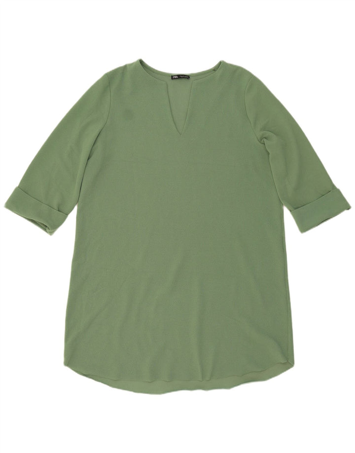 Zara Damen Etuikleid mit 3/4-Ärmeln, Gr. 16, Grün