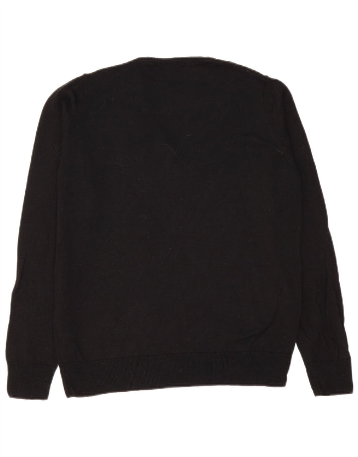 Marks & Spencer Damen-Pullover mit Rundhalsausschnitt, Gr. 12, Mittelschwarz, Schurwolle
