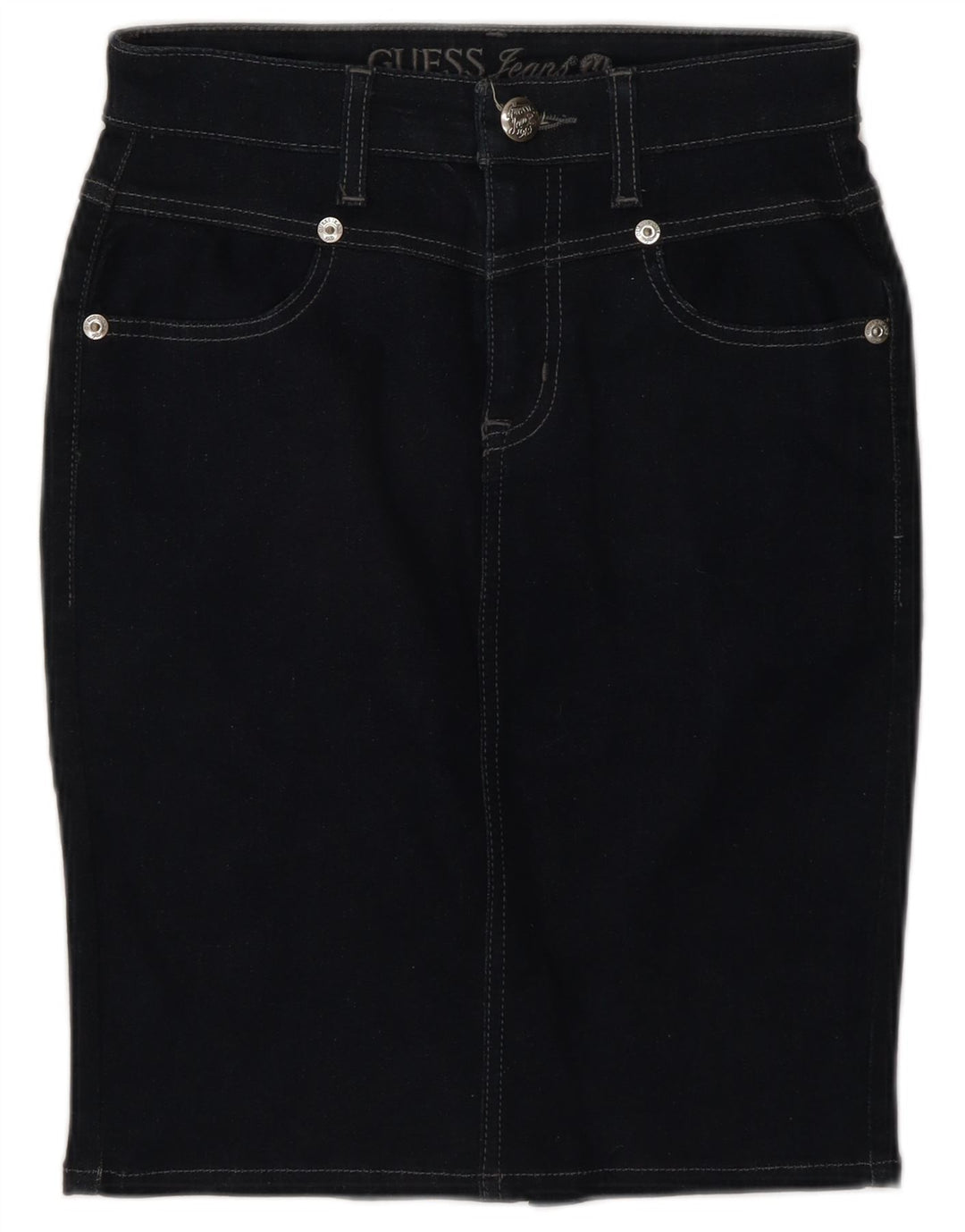 Guess Damen-Jeansrock W28, mittelmarineblaue Baumwolle