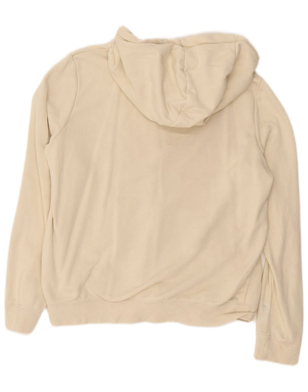Nike Damen Zip Hoodie Pullover UK 14 Mittelbeige Baumwolle