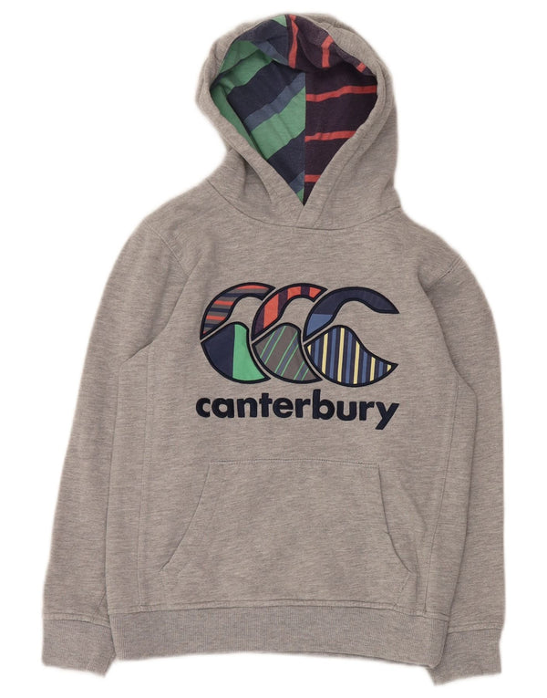 CANTERBURY Kapuzenpullover mit Grafik für Jungen, 9–10 Jahre, graue Baumwolle