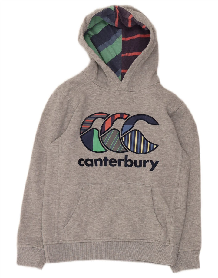 CANTERBURY Kapuzenpullover mit Grafik für Jungen, 9–10 Jahre, graue Baumwolle