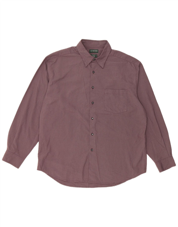 DOCKERS Herren-Flanellhemd, großes, violettes Hahnentrittmuster aus Polyester