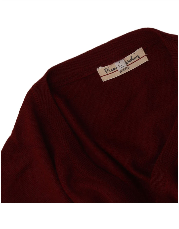 Pierre Cardin Herren-Pullover mit V-Ausschnitt, XL, Rot