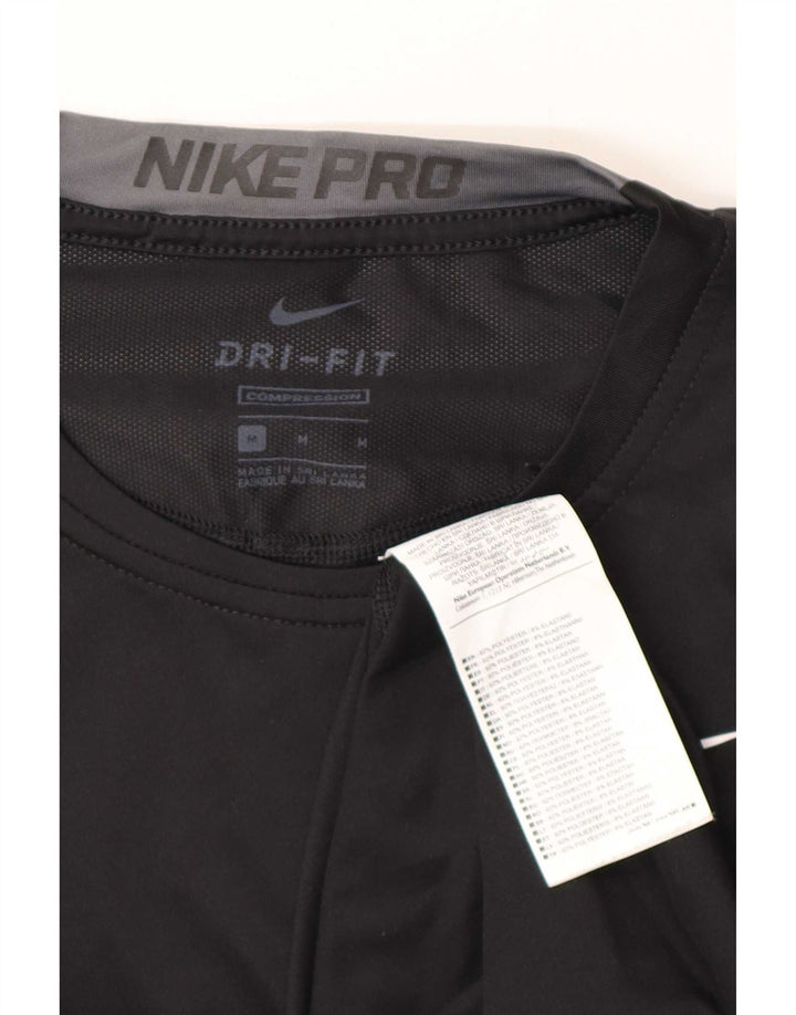 Nike Herren Kompressions-T-Shirt Top Medium Schwarz Polyester Sport