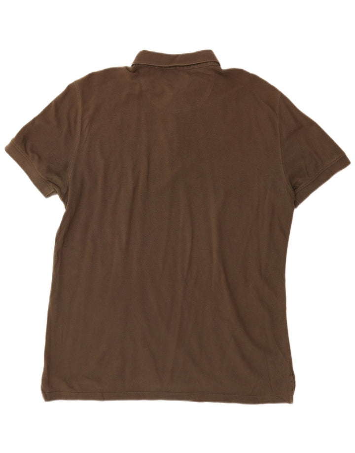 Massimo Dutti Herren-Poloshirt, groß, Khaki, gepunktet